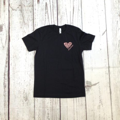 My Cheeky Baby Mama Leopard Heart Black/Rose Gold Woman’s T-Shirt