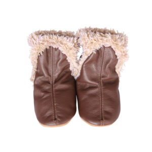 soft leather baby booties