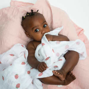 100% cotton baby blanket girl swaddles